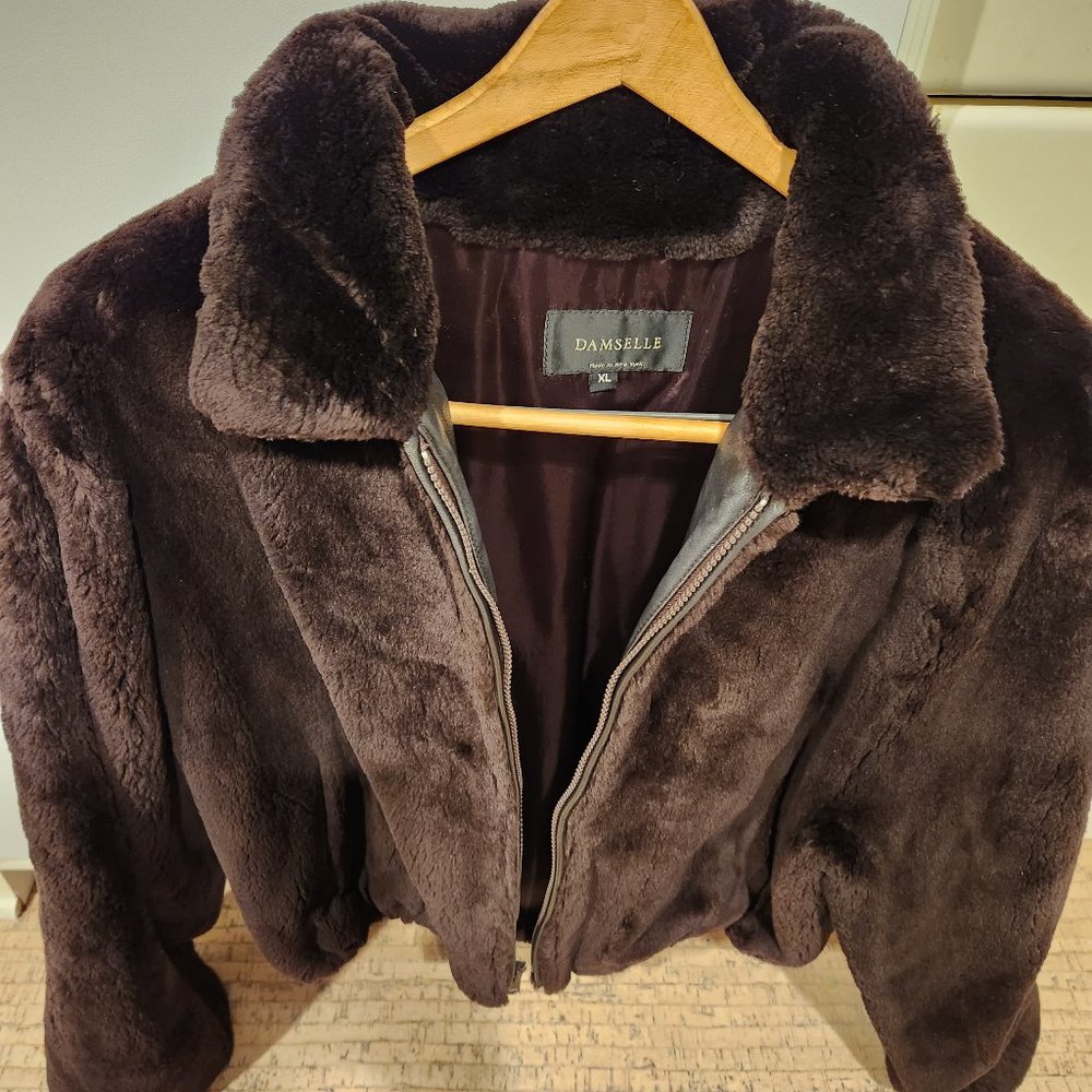 Dark Brown Beaver Fur short Jacket L-XL